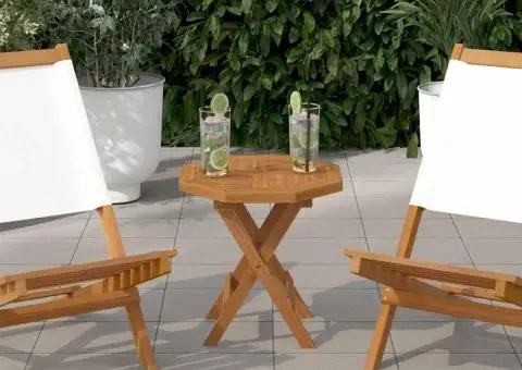 Blat de masă, 40x40x2,5 cm, octogonal, lemn masiv de tec - 1/5