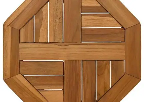 Blat de masă, 40x40x2,5 cm, octogonal, lemn masiv de tec - 2/5