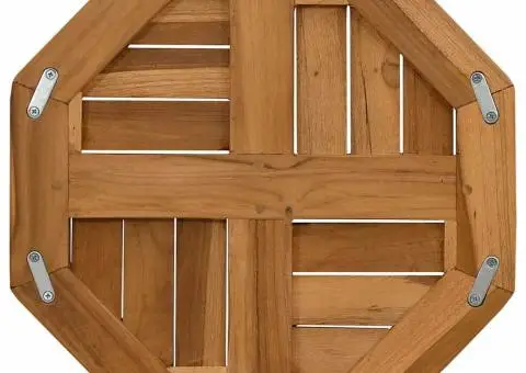 Blat de masă, 40x40x2,5 cm, octogonal, lemn masiv de tec - 5/5