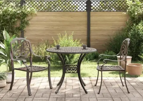 Set mobilier bistro, 3 piese, bronz, aluminiu turnat - 1/5