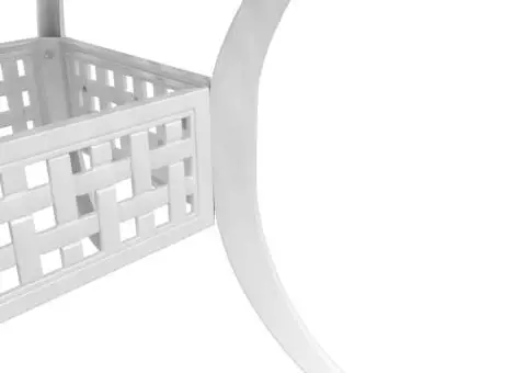 Set mobilier de grădină, 5 piese, alb, aluminiu turnat - 5/5