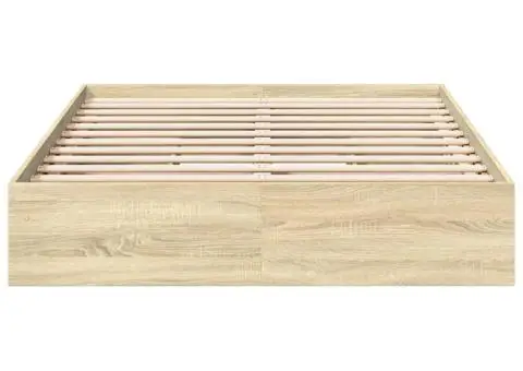 Cadru de pat cu sertare stejar sonoma 135x190 cm lemn prelucrat - 4/5