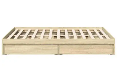 Cadru de pat cu sertare stejar sonoma 135x190 cm lemn prelucrat - 5/5