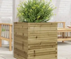 vidaXL Jardinieră de grădină, 60x60x68,5 cm, lemn de pin impregnat