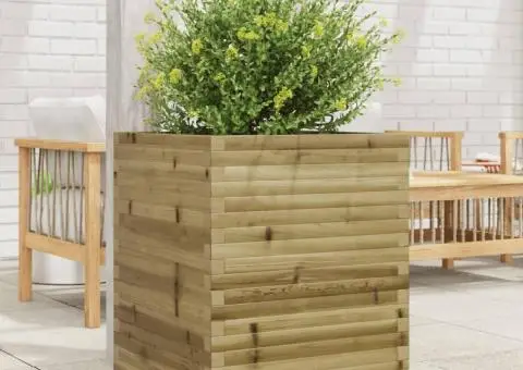 Jardinieră de grădină, 60x60x68,5 cm, lemn de pin impregnat - 3/5