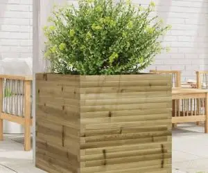 vidaXL Jardinieră de grădină, 70x70x68,5 cm, lemn de pin impregnat