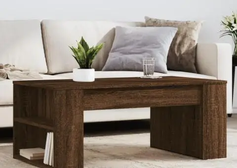 Măsuță de cafea, stejar maro, 102x55x42 cm, lemn prelucrat - 1/5