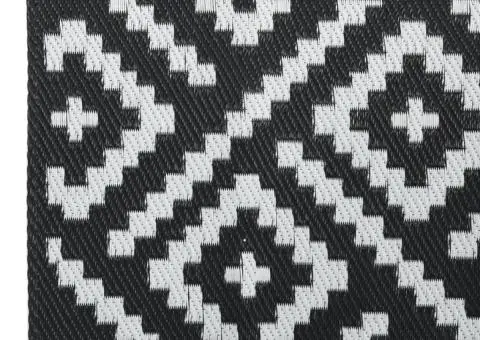 Covor de exterior, ARAKIL alb și negru, 80x250 cm, PP - 4/5