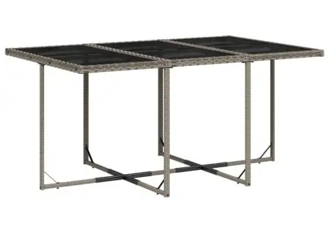 Set mobilier de grădină cu perne, 7 piese, gri, poliratan - 3/5