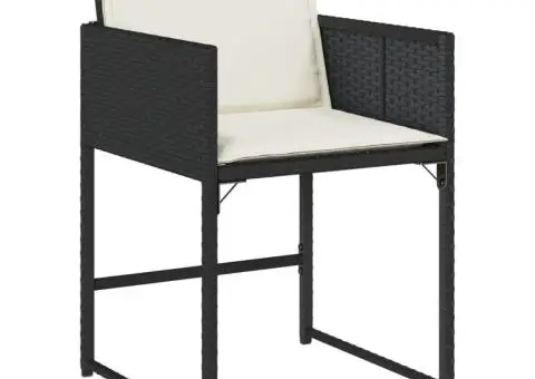 Set mobilier de grădină cu perne, 7 piese, negru, poliratan - 3/5