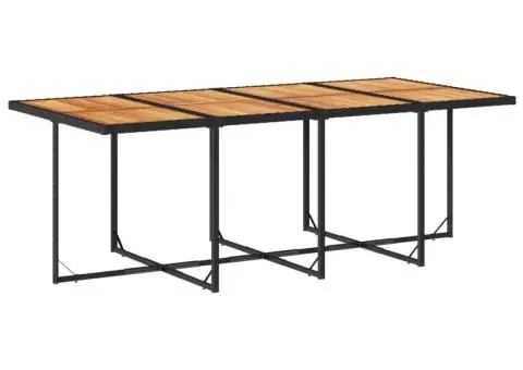 Set mobilier de grădină cu perne, 9 piese, negru, poliratan - 5/5