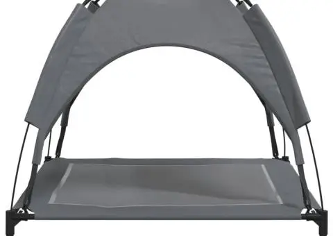 Pat de câini cu baldachin, antracit, țesătură Oxford și oțel - 5/5