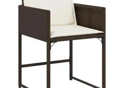 Set mobilier de grădină cu perne, 11 piese, maro, poliratan - 4/5