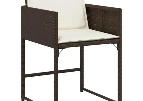 Set mobilier de grădină cu perne, 17 piese, maro, poliratan - 5/5