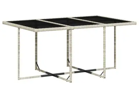 Set mobilier de grădină cu perne 11 piese gri deschis poliratan - 3/5