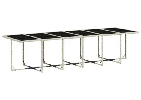 Set mobilier de grădină cu perne 17 piese gri deschis poliratan - 3/5