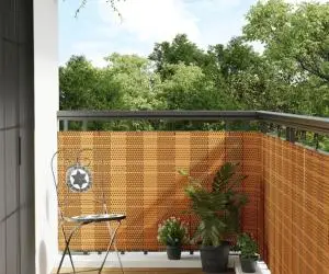 vidaXL Paravan Balcon Maro Deschis 500x80 cm Poly Rattan