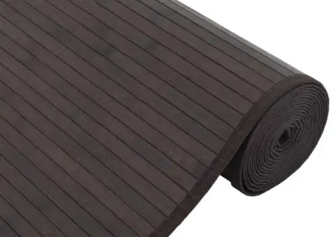 Covor dreptunghiular, maro închis, 80x200 cm, bambus - 4/5