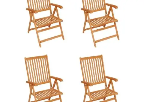 Scaune grădină, cu perne bej, 4 buc., lemn masiv de tec - 2/5