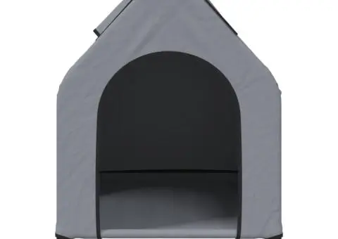 Casă pentru câini, gri deschis, țesătură Oxford și oțel - 4/5