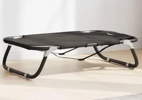 Pat de câini pliabil, antracit, țesătură Oxford și oțel - 1/5