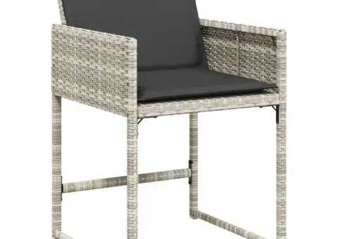 Set mobilier de grădină cu perne 11 piese gri deschis poliratan - 3/5