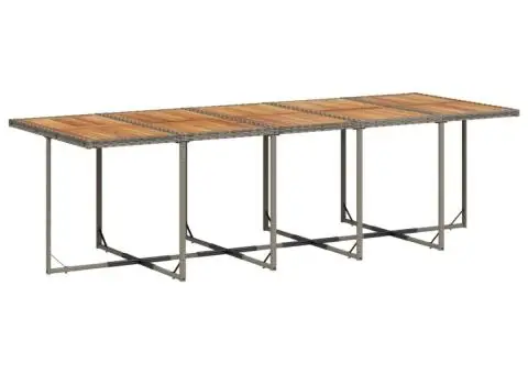 Set mobilier de grădină cu perne, 15 piese, gri, poliratan - 4/5