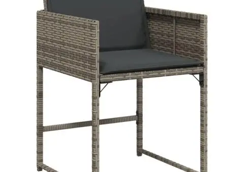 Set mobilier de grădină cu perne, 17 piese, gri, poliratan - 4/5