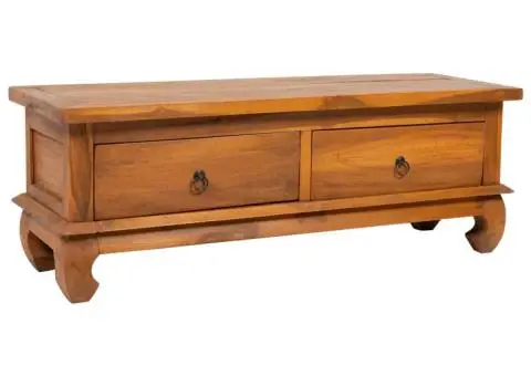 Comodă TV, 110 x 35 x 40 cm, lemn masiv de tec - 1/5