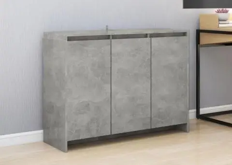 Servantă, gri beton, 102x33x75 cm, lemn prelucrat - 1/5