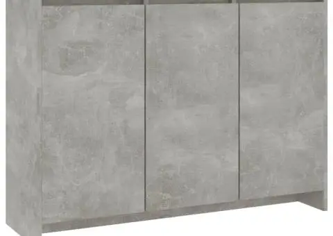 Servantă, gri beton, 102x33x75 cm, lemn prelucrat - 2/5