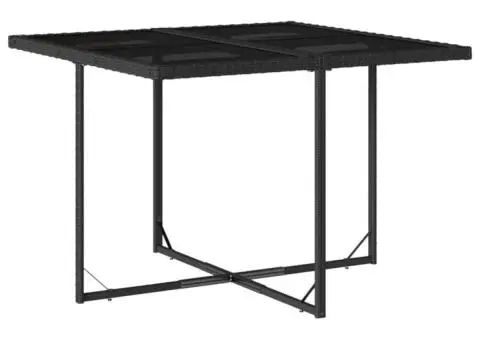 Set mobilier de grădină cu perne, 5 piese, negru, poliratan - 4/5