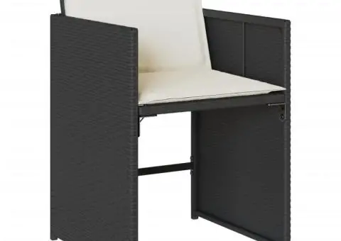 Set mobilier de grădină cu perne, 5 piese, negru, poliratan - 5/5