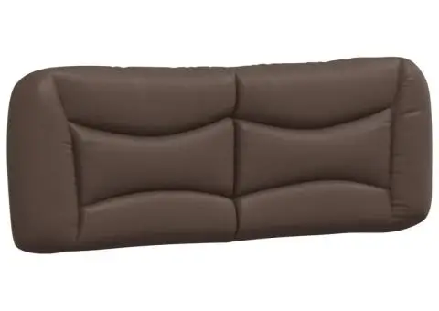 Pat cu saltea, maro, 140x190 cm, piele ecologică - 5/5