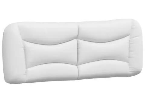 Pat cu saltea, alb, 140x200 cm, piele ecologică - 5/5