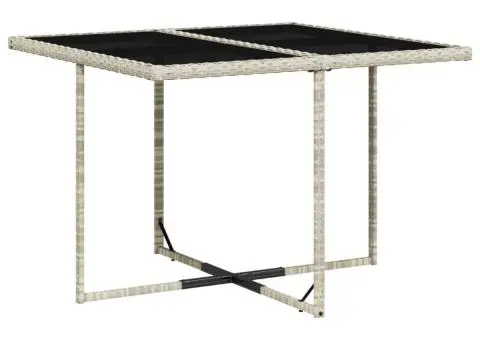 Set mobilier grădină cu perne, 9 piese, gri deschis, poliratan - 4/5