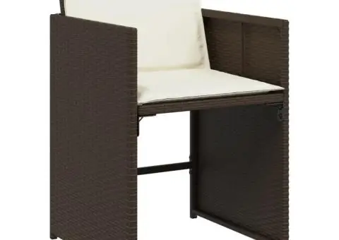 Set mobilier de grădină cu perne, 17 piese, maro, poliratan - 3/5