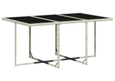 Set mobilier de grădină cu perne 11 piese gri deschis poliratan - 4/5