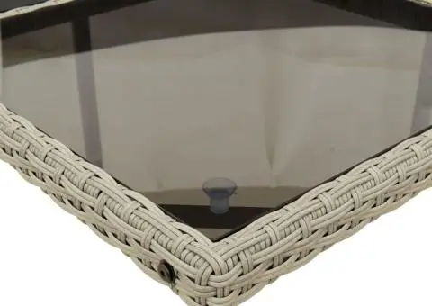 Set mobilier de grădină cu perne 13 piese gri deschis poliratan - 5/5