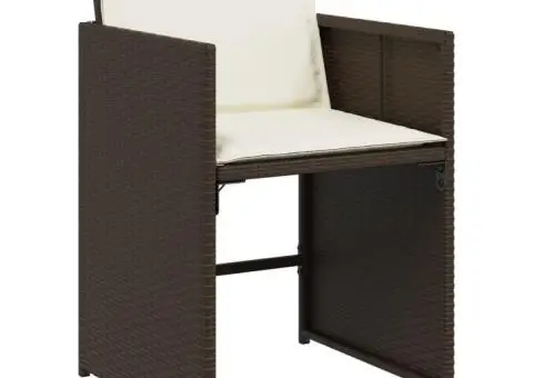 Set mobilier de grădină cu perne, 15 piese, maro, poliratan - 3/5