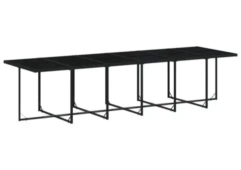 Set mobilier de grădină cu perne, 17 piese, negru, poliratan - 3/5