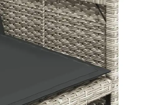 Set mobilier de grădină cu perne 17 piese gri deschis poliratan - 5/5