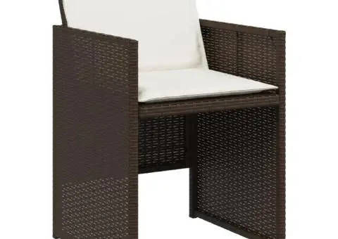 Set mobilier de grădină cu perne, 9 piese, maro, poliratan - 5/5