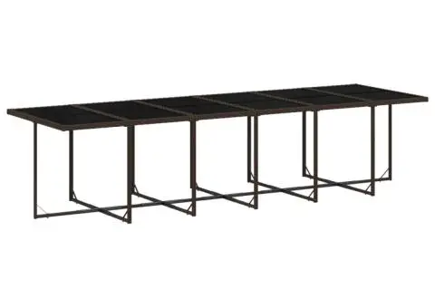 Set mobilier de grădină cu perne, 17 piese, maro, poliratan - 4/5