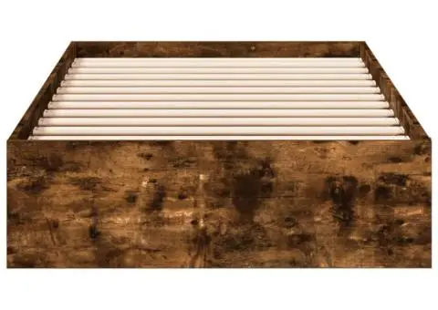 Cadru pat cu sertare stejar fumuriu 100x200 cm lemn prelucrat - 4/5