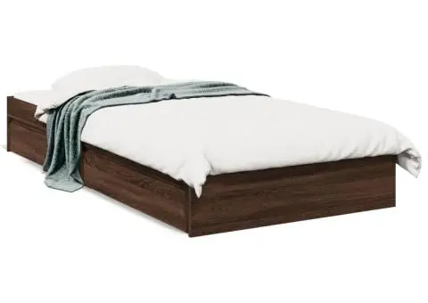 Cadru de pat cu sertare, stejar maro, 100x200 cm lemn prelucrat - 2/5