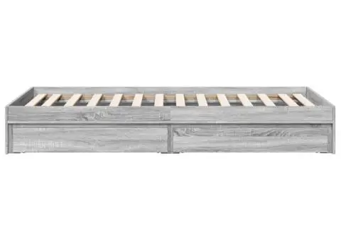 Cadru de pat cu sertare gri sonoma 90x190 cm lemn prelucrat - 5/5