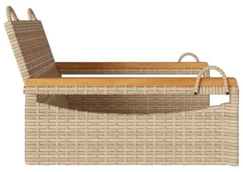 Bancă de balansoar, bej, 63x62x40 cm, poliratan - 5/5