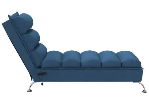 Șezlong de masaj cu perne, albastru, material textil - 5/5