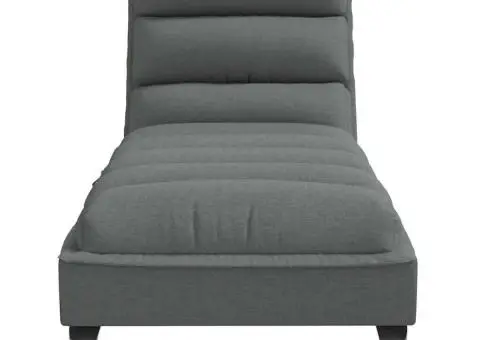 Șezlong de masaj cu perne, gri închis, material textil - 4/5